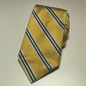 ROOSTER Silk Yellow Diagonal Striped Mens Tie